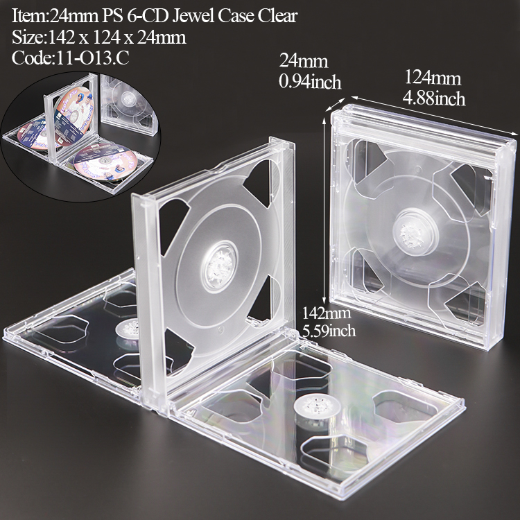 O13:24mm 6-CD Jewel Case Clear