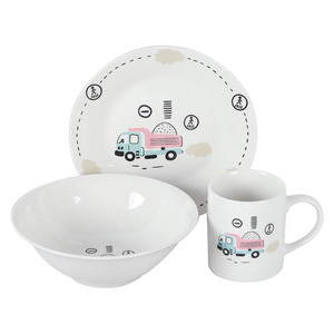 Juego de vajilla con diseño de animales para niños, vajilla de cerámica con dibujos animados - Product Image 4