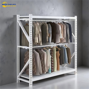 Industriële Kledingrek Magazijn Kleding Rekken Voor Kledingopslag Eenvoudige Vloerstaande Hangende Hengel Rekken - Product Image 6