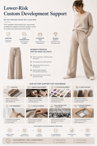 <span class=keywords><strong>Pantaloni</strong></span> Larghi <span class=keywords><strong>in</strong></span> Maglia di Cashmere per Donna, Morbidi <span class=keywords><strong>Pantaloni</strong></span> <span class=keywords><strong>con</strong></span> Coulisse, <span class=keywords><strong>Vita</strong></span> Elastica, <span class=keywords><strong>Pantaloni</strong></span> da Casa, Abbigliamento <span class=keywords><strong>in</strong></span> Maglia per Autunno e Inverno - Product Image 6