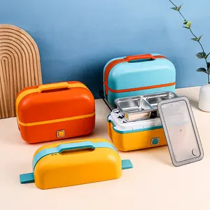 Vendita calda impilabile doppio strato riscaldato Bento Tiffin Box Food Grade 304 Lunch Box elettrico in acciaio inossidabile