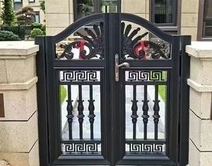 Vente directe usine – <span class=keywords><strong>Portail</strong></span> <span class=keywords><strong>battant</strong></span> en aluminium personnalisé pour cour et jardin, <span class=keywords><strong>portail</strong></span> de sécurité d'usine, porte d'entrée coulissante simple extérieure - Product Image 2