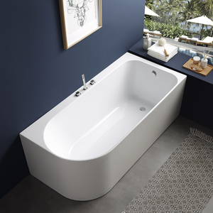 Baignoire carrée en acrylique, baignoire autoportante en acrylique blanc pur pour salle de bain - Product Image 6