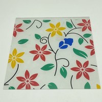 Kaca seni dekoratif 3mm 4mm 5mm kaca cetak sutra kaca desain cetak 3D kaca untuk jendela