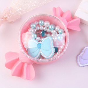 Ensemble de collier, bracelet et boucles d'oreilles pour enfants, papillon en plastique de dessin animé, perles, style européen-américain, bijoux de princesse pour filles, cadeau - Product Image 5