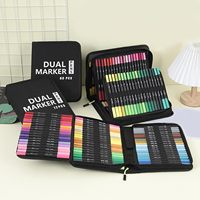 Ensemble de marqueurs artistiques Yulin 60/72/120/168 couleurs, double pointe, non effaçables, pour enfants, lettrage et peinture