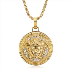 Colgantes de Diamantes de Mitología Griega de Acero Inoxidable 316L Chapados en Oro de 14k y 18k para Fabricación de Joyas, Estilo Hiphop, Venta al por Mayor - Product Image 4