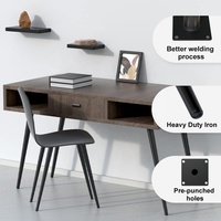 Ensemble de pieds de table coniques inclinés en fer noir mat robuste pour meubles de chambre à coucher, style moderne du milieu du siècle