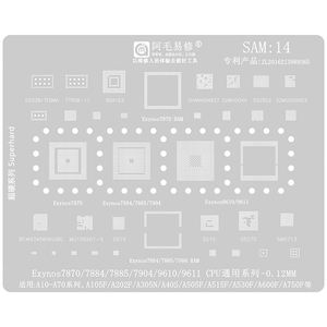 Amaoe BGA Reballing Stencil Steel Planting Tin Mesh riparazione CPU per <span class=keywords><strong>Samsung</strong></span> serie Mobile serie A10-<span class=keywords><strong>A70</strong></span>/A105F/A202F/A505F/A305N - Product Image 1