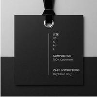 Étiquettes suspendues et étiquettes de vêtements en carton noir de luxe personnalisées 400 g/m² avec estampage à chaud argenté pour sacs, chaussures et applications papier