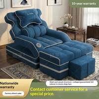 Fauteuil de spa électrique en velours pour soins des pieds avec massage, bain de pieds tout-en-un, soins des ongles et fauteuil inclinable pour nettoyage des oreilles