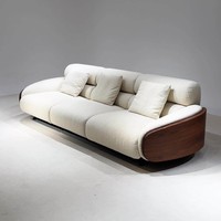 Nouveau canapé en bois de noyer noir d'Amérique du Nord, rembourré en chenille, bois massif, haut de gamme, pour salon, en ligne droite, trois places