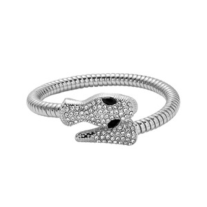 กำไลข้อมือดีไซน์หรูหราทันสมัยรูปทรงงูปรับได้ สไตล์ฮิปฮอป ประดับด้วยโลหะผสมและคริสตัล เหมาะสำหรับทั้งชายและหญิง กำไลข้อมือสุดฮิต ขายดี - Product Image 5