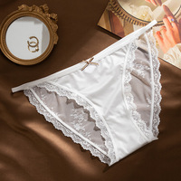 Nouvelle culotte sexy pour femme en dentelle et maille, sans couture, séchage rapide, grande taille, taille basse, unie
