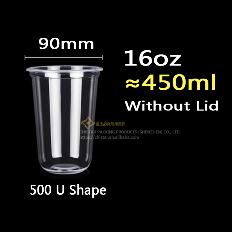 Taza de la forma de 90mm-16oz 500ml U