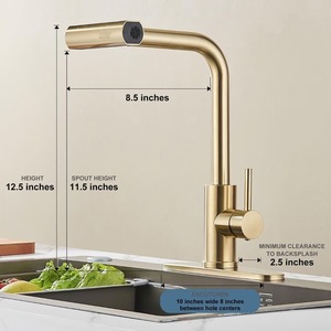 Grifo de cocina Gourmet de acero inoxidable, grifo mezclador de agua fría y caliente, mezclador de cocina extraíble, grifo de fregadero de cocina - Product Image 5