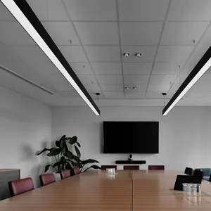 Lampu Rumah Aluminium LED Linear Dalam Ruangan LED Liontin Cahaya untuk Penerangan Kantor