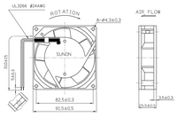 Ventilateur axial de refroidissement SF23092A à haut débit d'air, P/N 2092HSL, 230V, 92x92x25mm, 9225, pour armoire industrielle et boîtier électrique