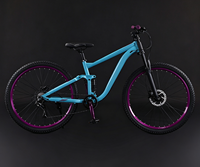 Vélo de montagne à suspension intégrale 24/26/27,5 pouces, acier haute teneur en carbone, Soft-Tail, 8 vitesses, frein à disque mécanique, roues en alliage d'aluminium