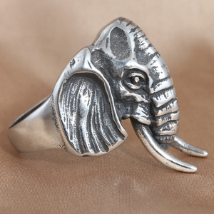 Stainless Steel <b>Elephant</b> Ring Men's Animal Design Silver Color <b>Gift</b> Jewelry 213025 - Product Image 3