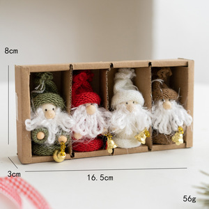 Décorations scandinaves de Noël, ensemble d'ornements de Noël en feutrine, bonhomme de neige, mini-ornements de poupées, décorations faites à la main - Product Image 3