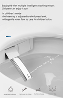 WC intelligent automatique avec télécommande, siphon en S, siège chauffant, séchage à l'air, monobloc, cuvette en céramique noire, design moderne