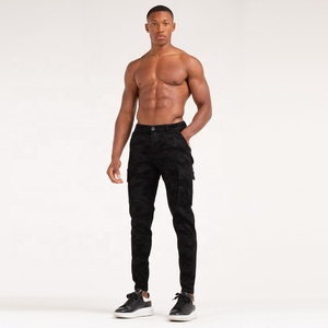 Nero Camo Utility Carichi Pantaloni da <span class=keywords><strong>Uomo</strong></span> e Pantaloni - Product Image 1