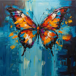 Décoration Murale Papillon Peint à la Main, Art Abstrait Acrylique sur Toile, Style Moderne Intérieur, 100% Fait Main, Thème Animalier ARTHUB - Product Image 2