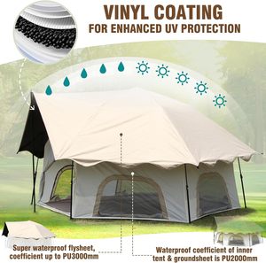 Tente de <span class=keywords><strong>camping</strong></span> hexagonale spacieuse OEM <span class=keywords><strong>pour</strong></span> 3-4 personnes, abri familial avec ventilation intégrale en maille et sac de transport - Product Image 6