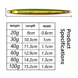 Leurre de pêche en métal lesté pour jigging, pêche en bateau en mer, pêche en eau salée, lancer depuis le rivage, leurre dur artificiel, support pour OEM personnalisé - Product Image 3