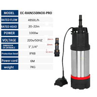 Pompa Submersible Kecil QY Tekanan Tinggi 1000W 220V Baja Tahan Karat 4.85m/h Aliran Rendah Daya Hisap Semi-Otomatis/Sepenuhnya Otomatis