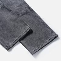 Jean Carpenter Homme Personnalisé en Denim Délavé Charbon, Coupe Droite Décontractée, OEM Marque Privée 4C732