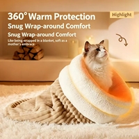 Coussin pour chat carré moderne en mousse épaisse et chaude avec rembourrage en polyester, lavable, pour une utilisation en intérieur toute l'année
