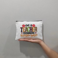 Trousse à crayons en toile de coton personnalisée avec logo de dessin animé Xuanang, mini pochette zippée, sac de shopping pour femmes, trousse de maquillage, sacs cosmétiques pour dames