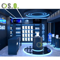 Vitrine de vente au détail à LED Accessoires pour téléphones portables Kiosque Vitrine en verre pour téléphones portables Comptoir de téléphones portables Vitrine pour téléphones portables