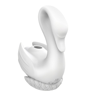 Best-Selling Foreign Trade White Swan Suction Vibrator for Sex Toy 10 Modes Waterproof Button <b>Operated</b> for Female - Product Image 5