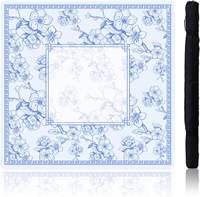Tapis de Mahjong en caoutchouc personnalisé 32x32 pouces, style Chinoiserie, imperméable, avec sac à dos, antidérapant et insonorisant