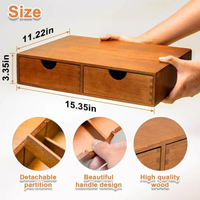 Boîte de rangement en bois pour capsules de café, support de machine à café, organisateur de service à thé de cuisine, tiroir double compartiment