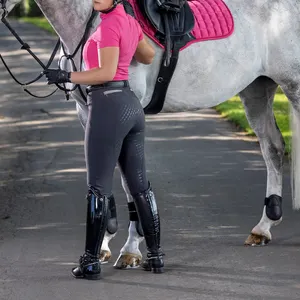 カスタムシリコン乗馬ブリーチレギンスパンツメーカー通気性速乾性ウィッキングポケット乗馬ブリーチパンツ