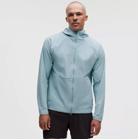 Veste de sport coupe-vent à manches raglan pour homme, fermeture éclair intégrale, séchage rapide, imperméable, à capuche, avec grande poche, logo personnalisé, printemps, ODM