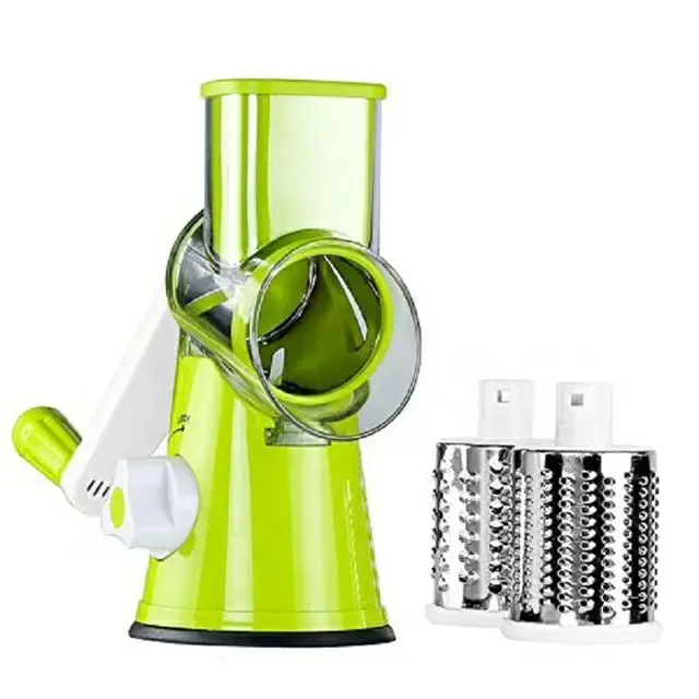 Multifunctional vegetable cutter hand-cranked rotary grater three-in-one drum vegetable cutter vertical slicer