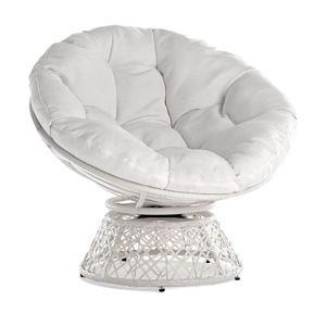 Sillas modernas para exteriores, Sala <span class=keywords><strong>de</strong></span> Lectura, dormitorio, sillas giratorias, sillón ergonómico <span class=keywords><strong>de</strong></span> mimbre Papasan con cojín marrón, Base marrón - Product Image 4