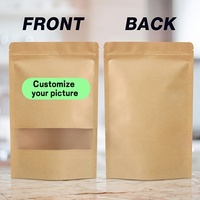 Sachets Doypack en papier kraft biodégradables sur mesure de qualité supérieure avec fermeture éclair thermoscellable, fenêtre et encoche de déchirement pour emballage alimentaire