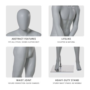 남성 스포츠 골프 그레이 무광 유리섬유 전신 마네킹 (머리 포함) 윈도우 디스플레이용 공장 도매 - Product Image 5