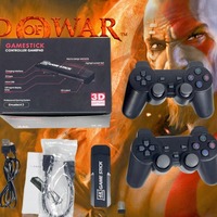 Konsol Game Stick Dongle TV HD GD10 3D God of War 4K X2 Pengontrol Nirkabel Memori 64GB 128GB PSP PS1 N64 30001-40000 Game