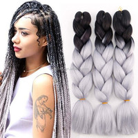 Cheveux à tresser synthétiques 24 pouces, résistants à la chaleur, 100g, pour tresses africaines style Dirty Braid et grandes queues de cheval colorées, application facile sans colle