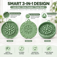 Bol interactif 3-en-1 en silicone pour chien, distributeur lent de nourriture, jouet d'enrichissement pour animaux avec tapis à lécher et gamelle à friandises, marque privée OEM