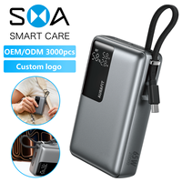 Batterie externe sans fil mini étanche 20000mAh PD 65W à charge rapide avec affichage LED, logo OEM personnalisé, 3 couleurs – Vente directe usine