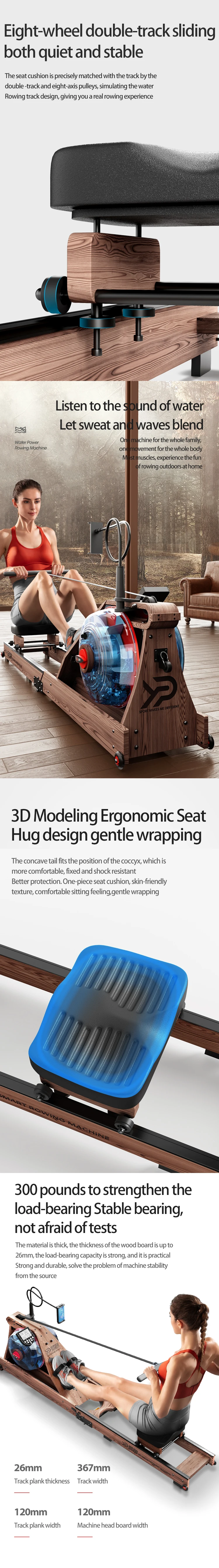 YPOO for hydraulic rowing machine foldable New folded cardio fitness equipment air rower rowing club rowing machine magnetic