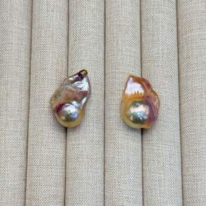 Perlas Barrocas de Agua Dulce Naturales de Zhuji, Coloridas, 25 mm de Largo, 15 mm de Ancho, Luz Intensa, Completamente y Casi Impecables, Venta al por Mayor - Product Image 3